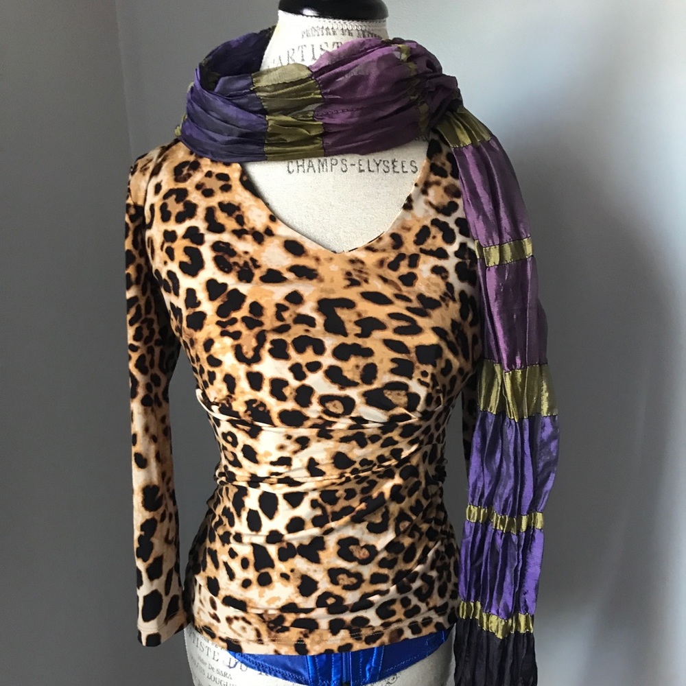 Anne Klein Leopard Print Ruched - Picture 8 of 14